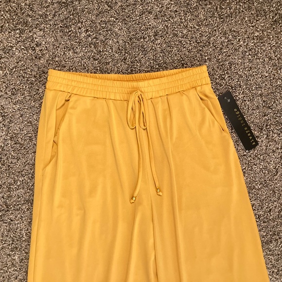 Always Indigo Boho Mustard Wide Leg Pull-On Pants Size M - Picture 3 of 12